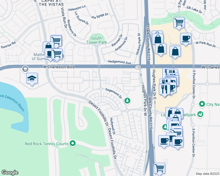 map of restaurants, bars, coffee shops, grocery stores, and more near 11377 Gravitation Drive in Las Vegas