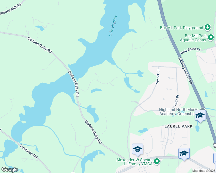 map of restaurants, bars, coffee shops, grocery stores, and more near 5501 Westfield Drive in Greensboro
