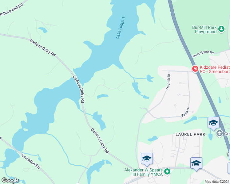 map of restaurants, bars, coffee shops, grocery stores, and more near 5501 Westfield Drive in Greensboro