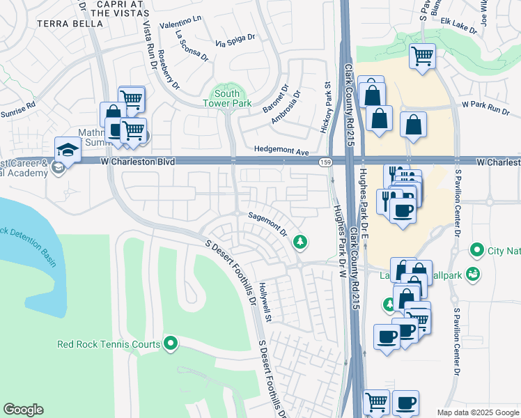 map of restaurants, bars, coffee shops, grocery stores, and more near 11379 Gravitation Drive in Las Vegas