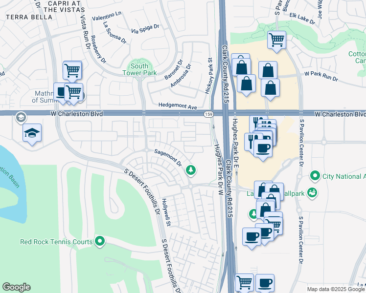 map of restaurants, bars, coffee shops, grocery stores, and more near 11323 Gravitation Drive in Las Vegas