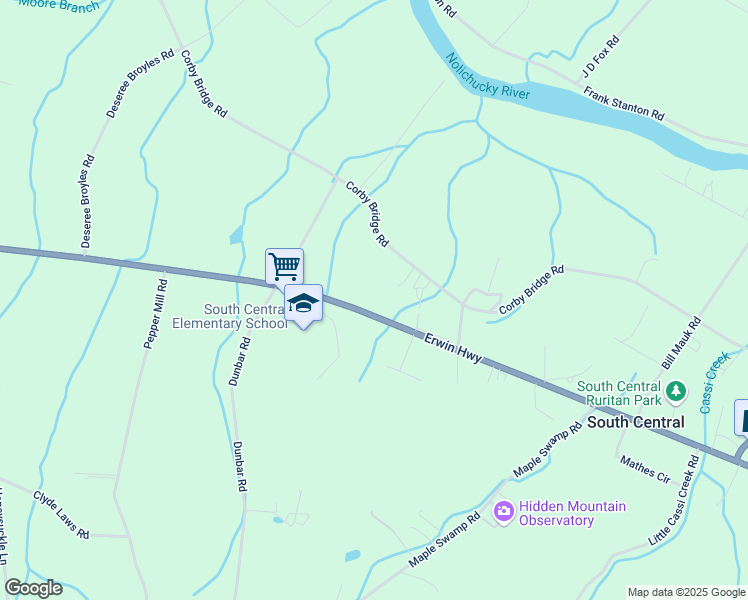 map of restaurants, bars, coffee shops, grocery stores, and more near 2939 Tennessee 107 in Chuckey