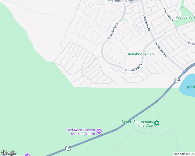 map of restaurants, bars, coffee shops, grocery stores, and more near Mayfield Manor Lane in Las Vegas