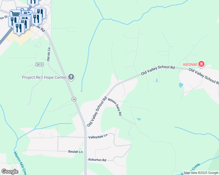 map of restaurants, bars, coffee shops, grocery stores, and more near 5655 Old Valley School Road in Kernersville