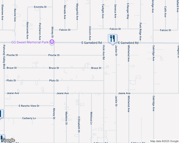 map of restaurants, bars, coffee shops, grocery stores, and more near 1861 Bruce Street in Pahrump