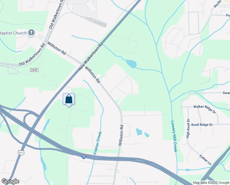 map of restaurants, bars, coffee shops, grocery stores, and more near 4505 Sr2424 in Walkertown