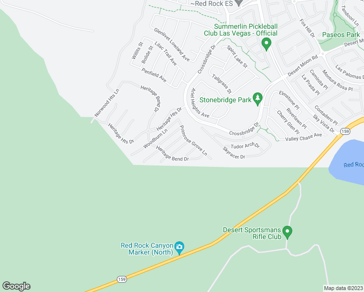 map of restaurants, bars, coffee shops, grocery stores, and more near Mayfield Manor Lane in Las Vegas