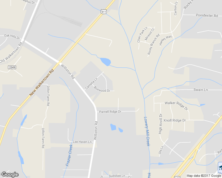 map of restaurants, bars, coffee shops, grocery stores, and more near 4715 Boxwood Drive in Walkertown