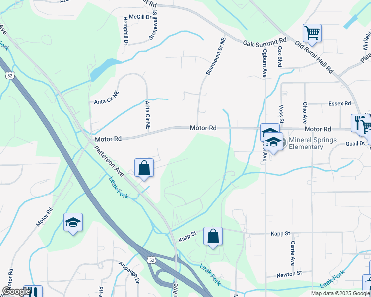 map of restaurants, bars, coffee shops, grocery stores, and more near in Winston-Salem
