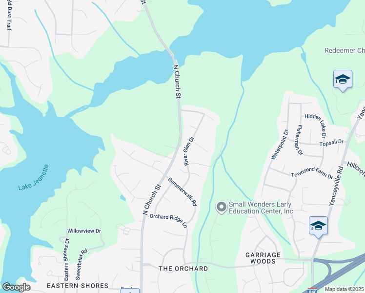 map of restaurants, bars, coffee shops, grocery stores, and more near 5713 River Glen Drive in Greensboro