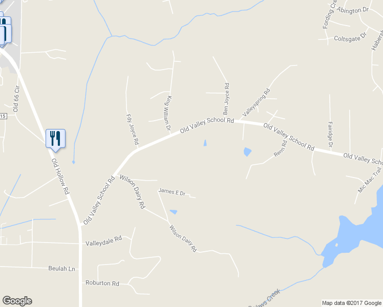 map of restaurants, bars, coffee shops, grocery stores, and more near 5790 Old Valley School Road in Kernersville