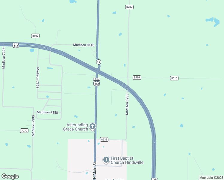 map of restaurants, bars, coffee shops, grocery stores, and more near 3301-3441 U.S. 412 in Hindsville