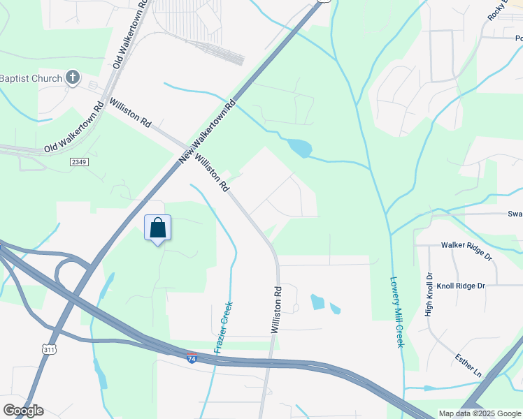 map of restaurants, bars, coffee shops, grocery stores, and more near 4505 Sr2424 in Walkertown