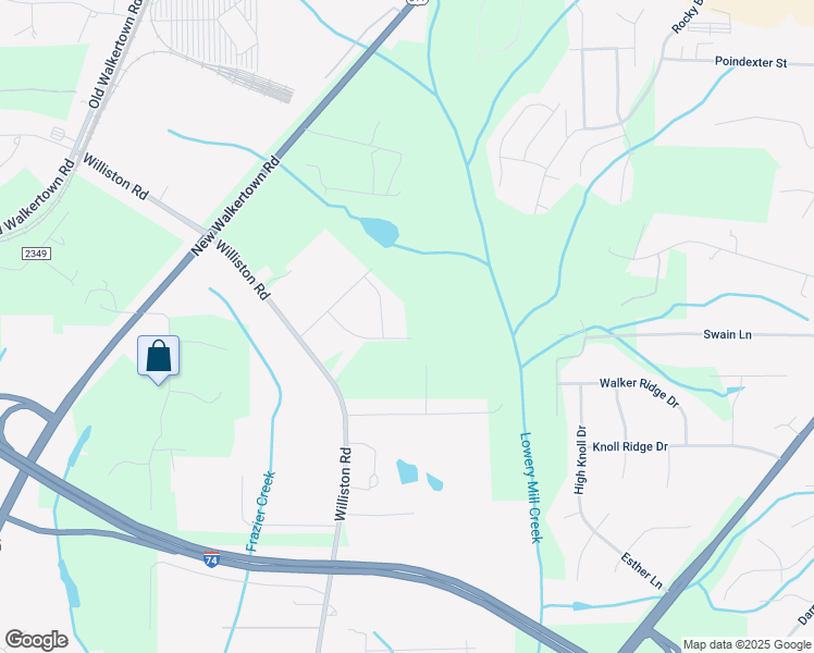 map of restaurants, bars, coffee shops, grocery stores, and more near 4725 Boxwood Dr in Walkertown