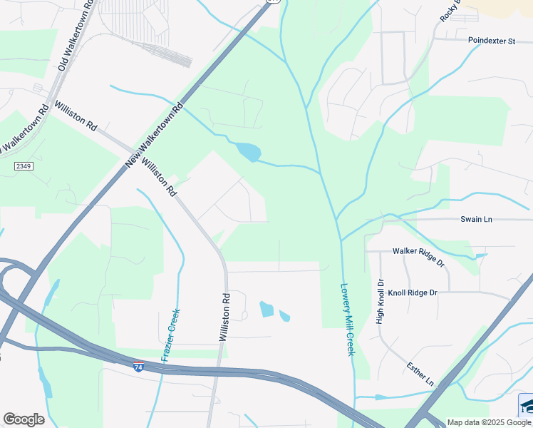 map of restaurants, bars, coffee shops, grocery stores, and more near 4725 Boxwood Drive in Walkertown