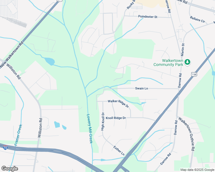 map of restaurants, bars, coffee shops, grocery stores, and more near 4809 Swain Lane in Walkertown