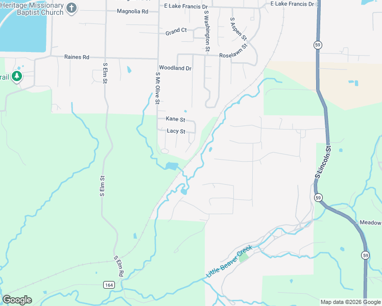 map of restaurants, bars, coffee shops, grocery stores, and more near 3315 Ridge Road in Siloam Springs