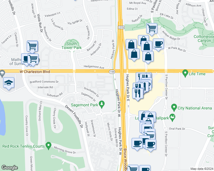 map of restaurants, bars, coffee shops, grocery stores, and more near 11257 Rainbow Peak Avenue in Las Vegas