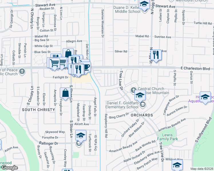 map of restaurants, bars, coffee shops, grocery stores, and more near 1281 Golden Apple Street in Las Vegas