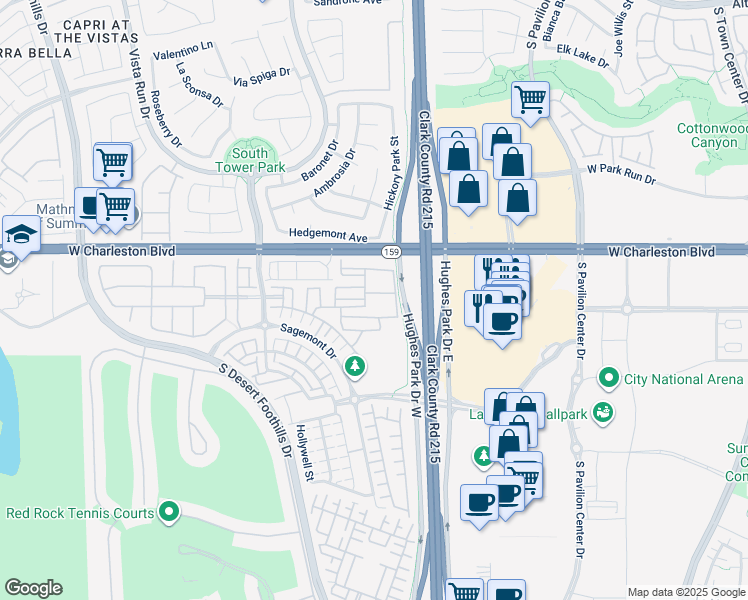 map of restaurants, bars, coffee shops, grocery stores, and more near 11257 Rainbow Peak Avenue in Las Vegas