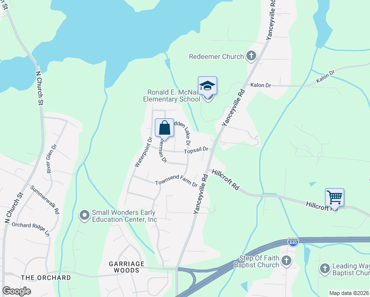 map of restaurants, bars, coffee shops, grocery stores, and more near 5702 Yachtsman Court in Browns Summit