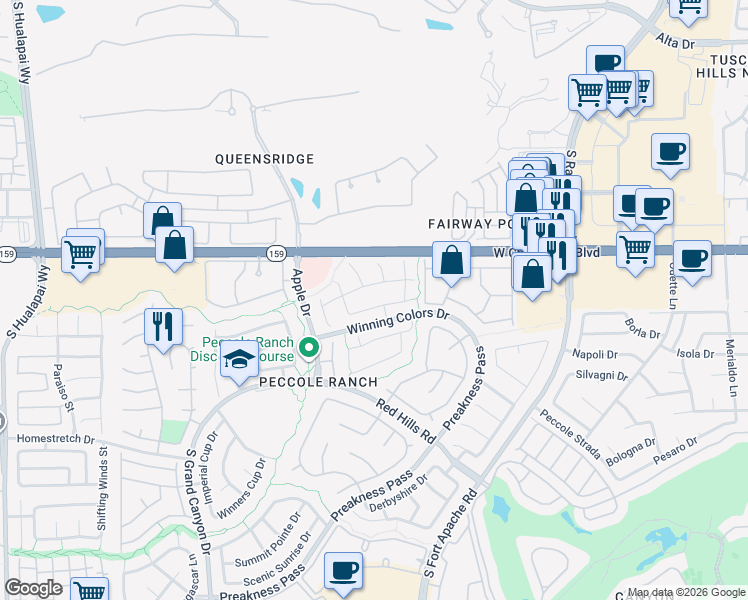 map of restaurants, bars, coffee shops, grocery stores, and more near 9373 Lotus Elan Drive in Las Vegas