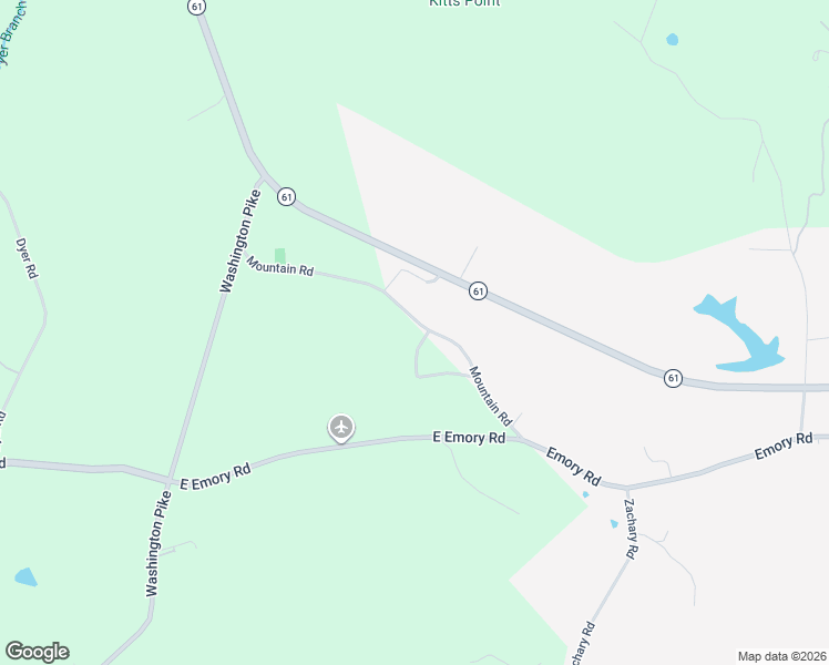 map of restaurants, bars, coffee shops, grocery stores, and more near 10732 Mountain Road in Luttrell