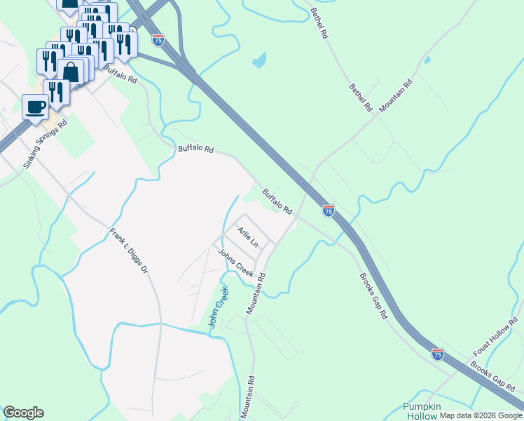 map of restaurants, bars, coffee shops, grocery stores, and more near 278 Buffalo Road in Clinton
