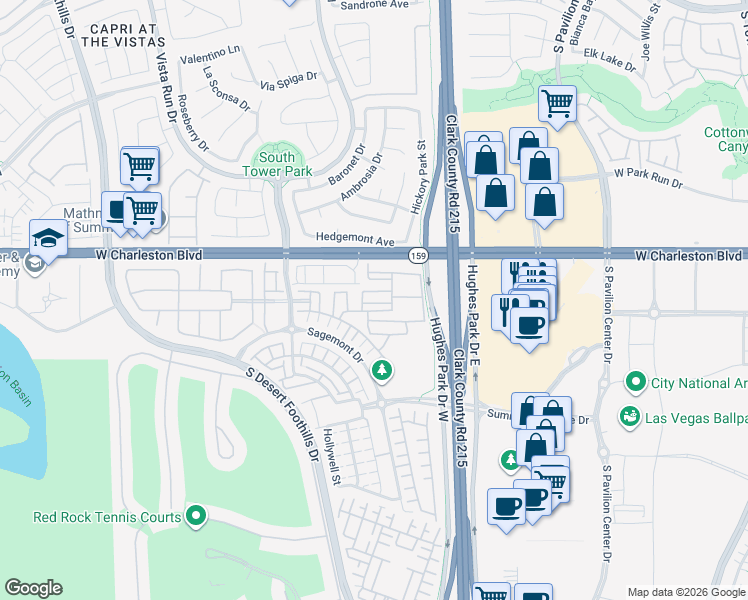 map of restaurants, bars, coffee shops, grocery stores, and more near 11302 Kraft Mountain Avenue in Las Vegas