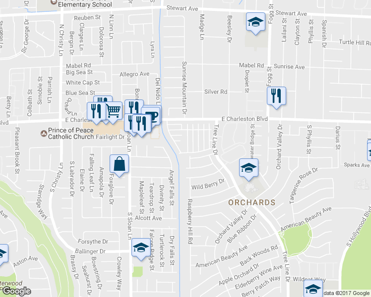 map of restaurants, bars, coffee shops, grocery stores, and more near 1281 Golden Apple Street in Las Vegas