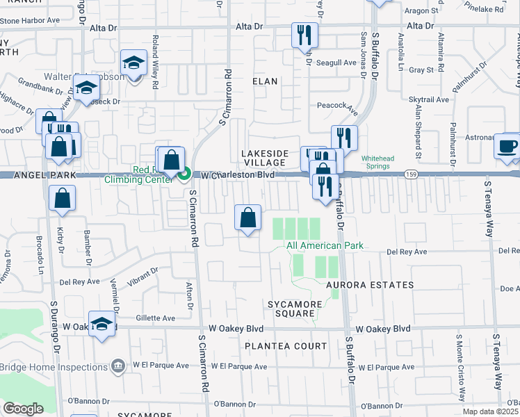 map of restaurants, bars, coffee shops, grocery stores, and more near 1111 Warbonnet Way in Las Vegas