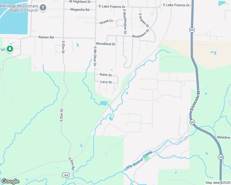 map of restaurants, bars, coffee shops, grocery stores, and more near 3315 Ridge Road in Siloam Springs