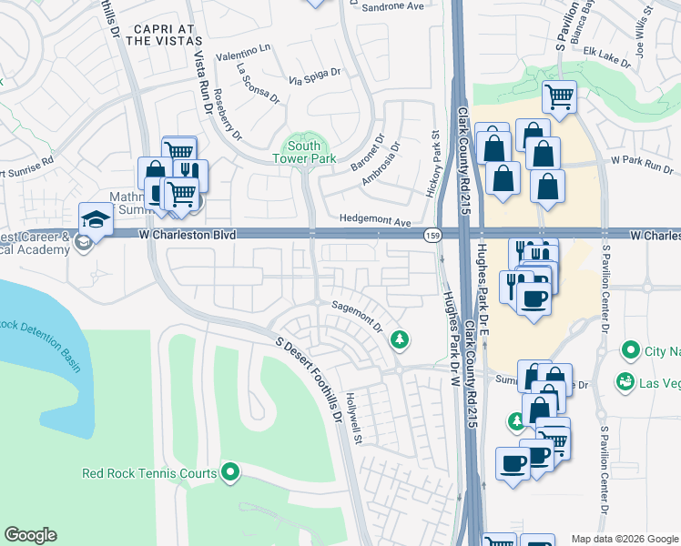 map of restaurants, bars, coffee shops, grocery stores, and more near 1246 Bow Peak Street in Las Vegas