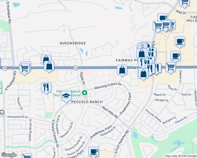 map of restaurants, bars, coffee shops, grocery stores, and more near 9373 Lotus Elan Drive in Las Vegas