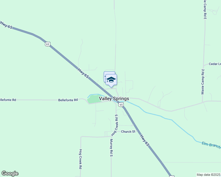 map of restaurants, bars, coffee shops, grocery stores, and more near School Street in Valley Springs