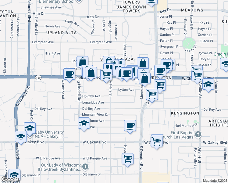 map of restaurants, bars, coffee shops, grocery stores, and more near 5229 Lytton Ave in Las Vegas
