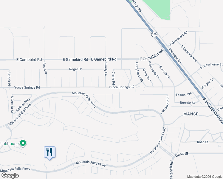 map of restaurants, bars, coffee shops, grocery stores, and more near 5541 Yucca Springs Road in Pahrump