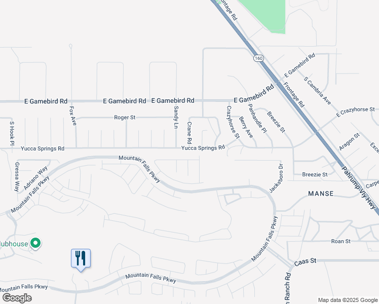 map of restaurants, bars, coffee shops, grocery stores, and more near 5561 Yucca Springs Road in Pahrump