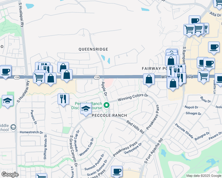 map of restaurants, bars, coffee shops, grocery stores, and more near 1124 Triumph Court in Las Vegas