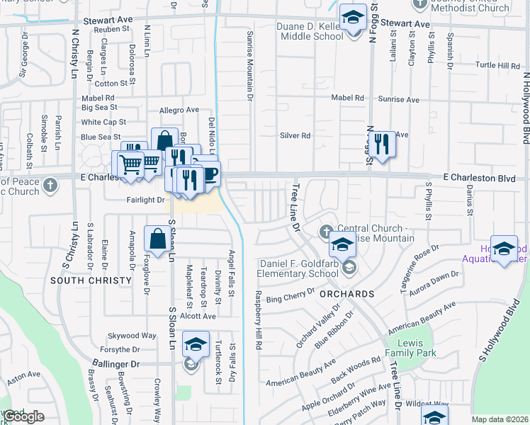map of restaurants, bars, coffee shops, grocery stores, and more near 1276 Plum Canyon Street in Las Vegas
