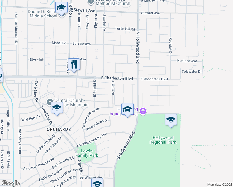 map of restaurants, bars, coffee shops, grocery stores, and more near 1270 Old Point Avenue in Las Vegas