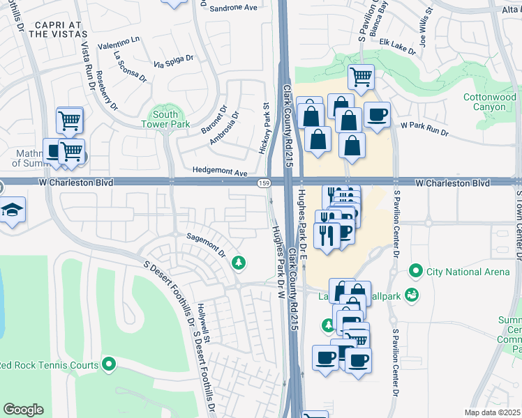 map of restaurants, bars, coffee shops, grocery stores, and more near 11236 Rainbow Peak Avenue in Las Vegas