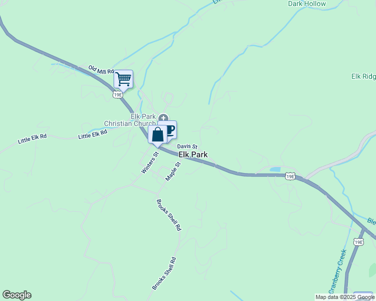 map of restaurants, bars, coffee shops, grocery stores, and more near in Elk Park