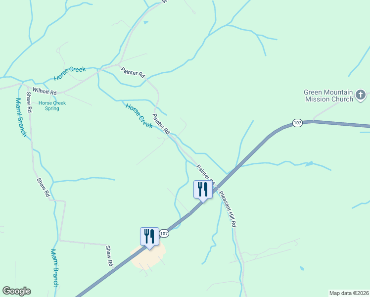 map of restaurants, bars, coffee shops, grocery stores, and more near 254 Painter Road in Chuckey