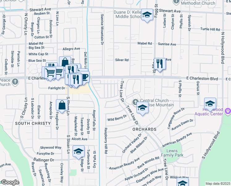 map of restaurants, bars, coffee shops, grocery stores, and more near 1270 Orange Meadow Street in Las Vegas