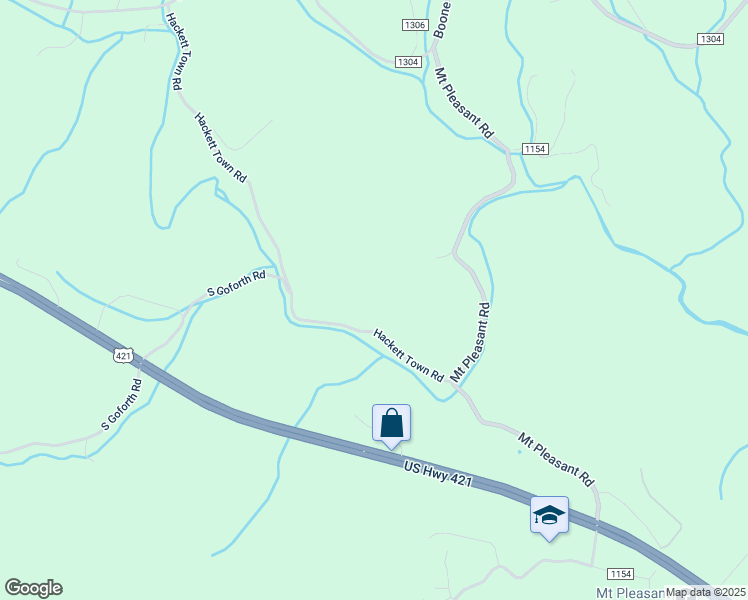 map of restaurants, bars, coffee shops, grocery stores, and more near Hackett Town Road in Wilkes County