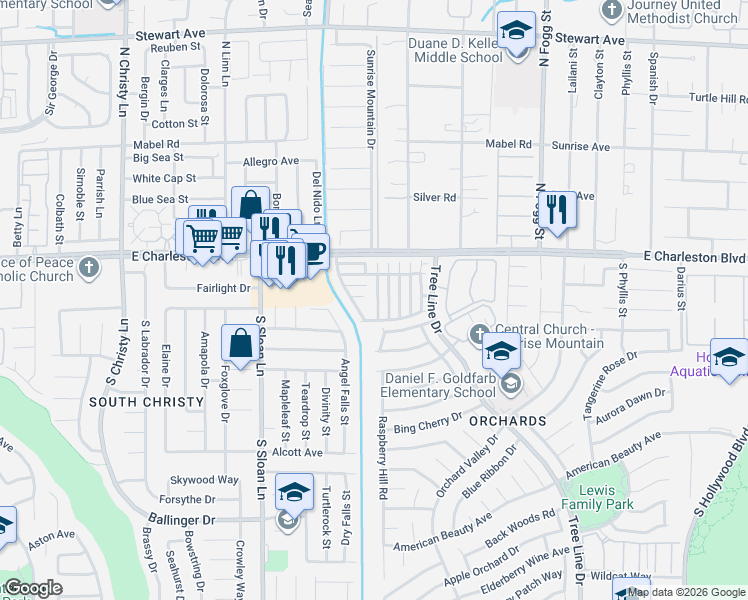 map of restaurants, bars, coffee shops, grocery stores, and more near 1251 Golden Apple Street in Las Vegas