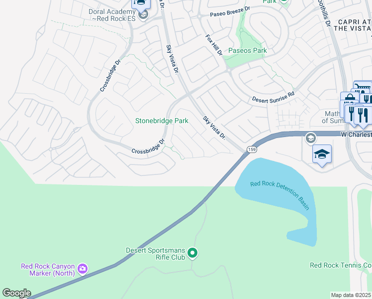 map of restaurants, bars, coffee shops, grocery stores, and more near 880 Bluffwood Place in Las Vegas