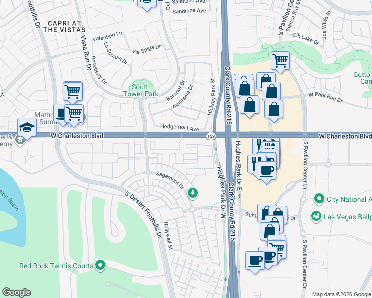 map of restaurants, bars, coffee shops, grocery stores, and more near 11311 Glowing Ave in Las Vegas