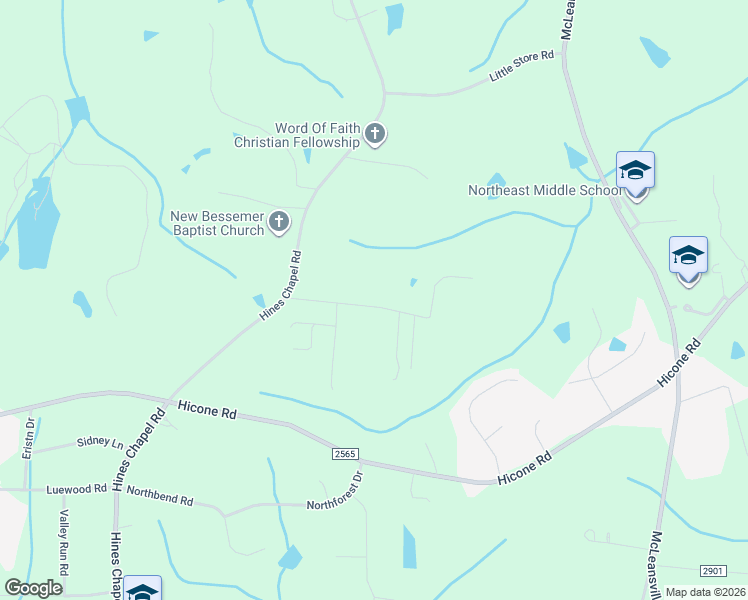 map of restaurants, bars, coffee shops, grocery stores, and more near 4921 Streamside Drive in McLeansville
